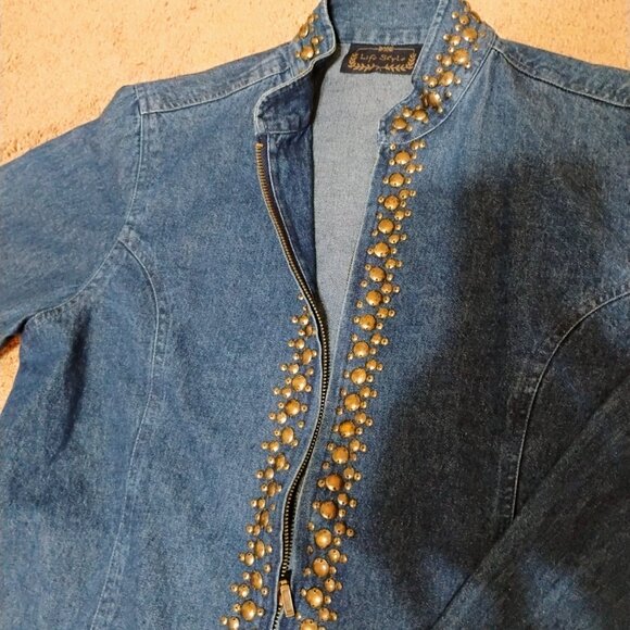 Life Style Woman's Jean Jacket rivets - Picture 5 of 10